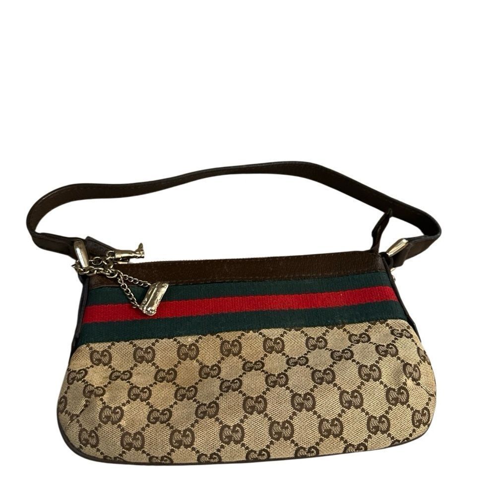 Gucci Beige and Brown mini  Bag with Red and Green Accents